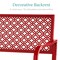 Best Choice Products Indoor Outdoor Steel Garden Bench w/ Geometric Backrest, Foot Levelers